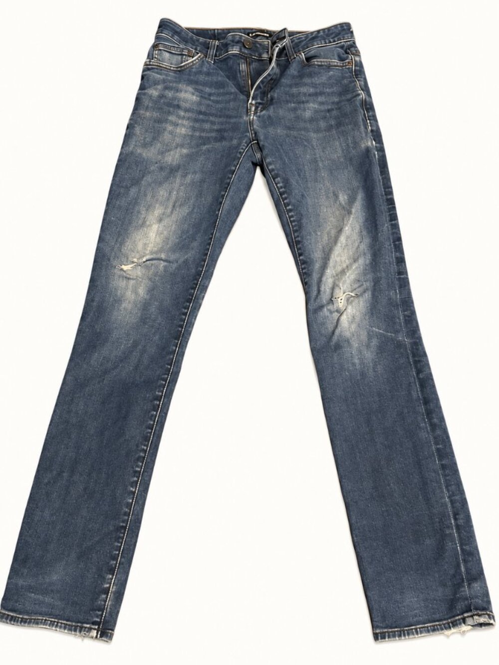 Express Men's Slim Jeans 29x32 Blue Distressed Denim